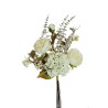 Lot de 8 - Bouquet artificiel de pivoines et hortensias X5, 60 cm - blanc crème 