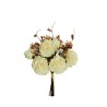 Lot de 12 - Bouquet artificiel de pivoines X6, 39 cm - blanc crème 