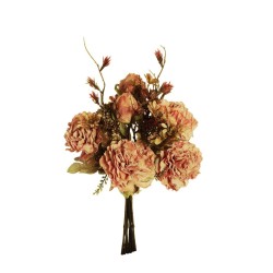 Lot de 12 - Bouquet artificiel de pivoines X6, 39 cm - saumon 