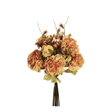Lot de 12 - Bouquet artificiel de pivoines X6, 39 cm - orange clair 
