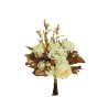 Lot de 12 - Bouquet artificiel de roses et hortensias X6, 37 cm - blanc crème 