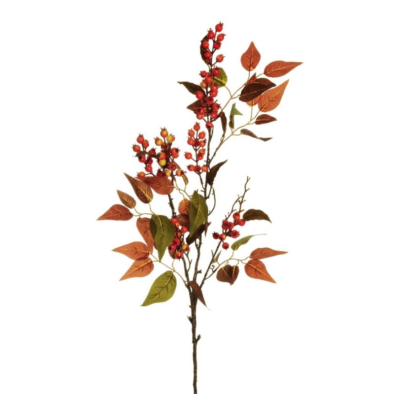 Lot de 12 - Branche artificielle d'églantier X3, 108 cm - orange 