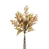 Lot de 12 - Bouquet artificiel de baies d'églantier X3, 48 cm - rose crème 