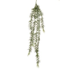 Lot de 60 - Buisson suspendu artificiel de cèdre anti-UV ignifugé, 80 cm - vert gris 