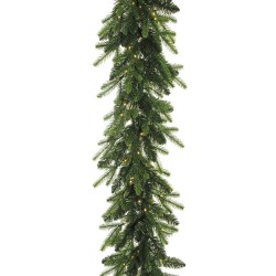 Lot de 6 - Guirlande artificielle de pin lumineuse 250 LED, 270 cm - vert 