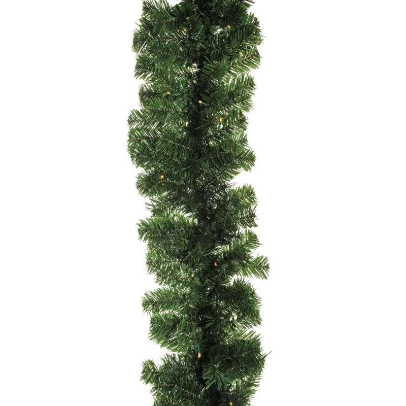 Lot de 6 - Guirlande artificielle de pin ignifugée lumineuse 250 LED, 270 cm - vert 
