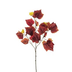 Lot de 24 - Tige artificielle de raisin toucher réel X3, 70 cm - bordeaux orange 