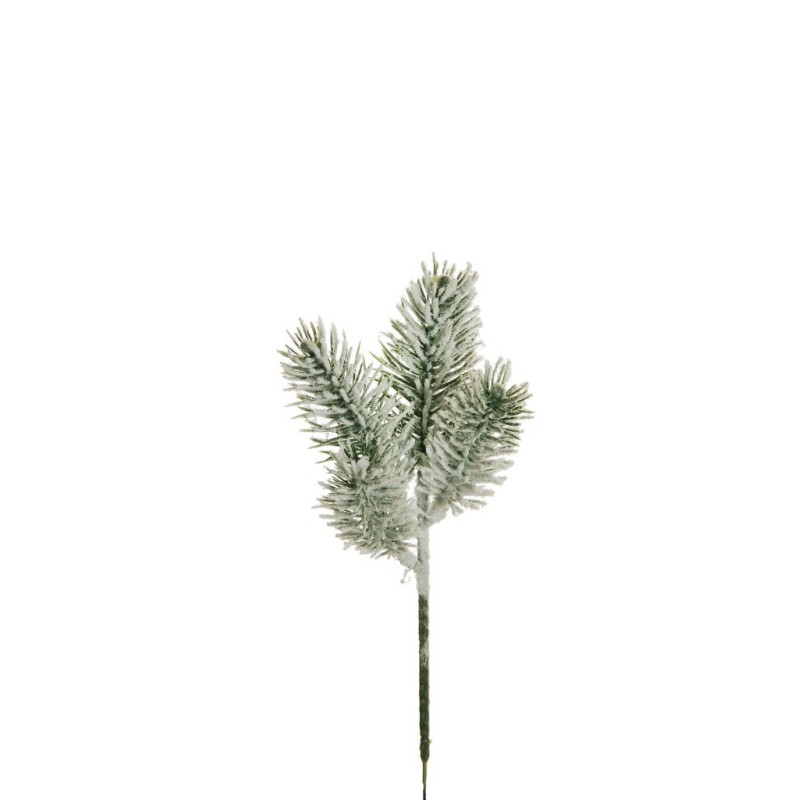 Lot de 24 - Pic artificiel de pin enneigé toucher doux X4, 24 cm - blanc 