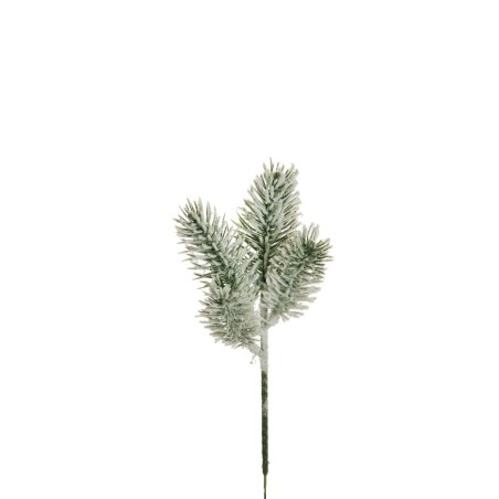 Lot de 24 - Pic artificiel de pin enneigé toucher doux X4, 24 cm - blanc 