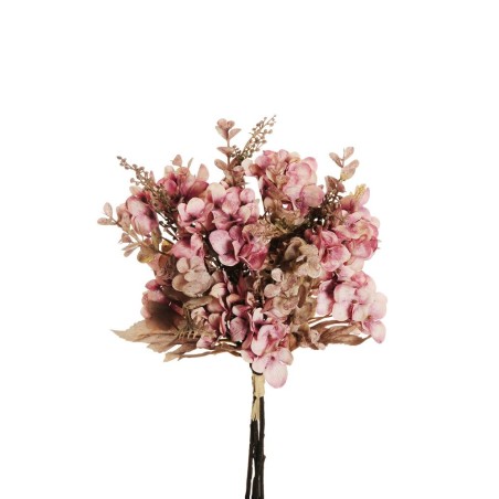 Lot de 18 - Bouquet artificiel d'hortensias X4, 37 cm - rose 