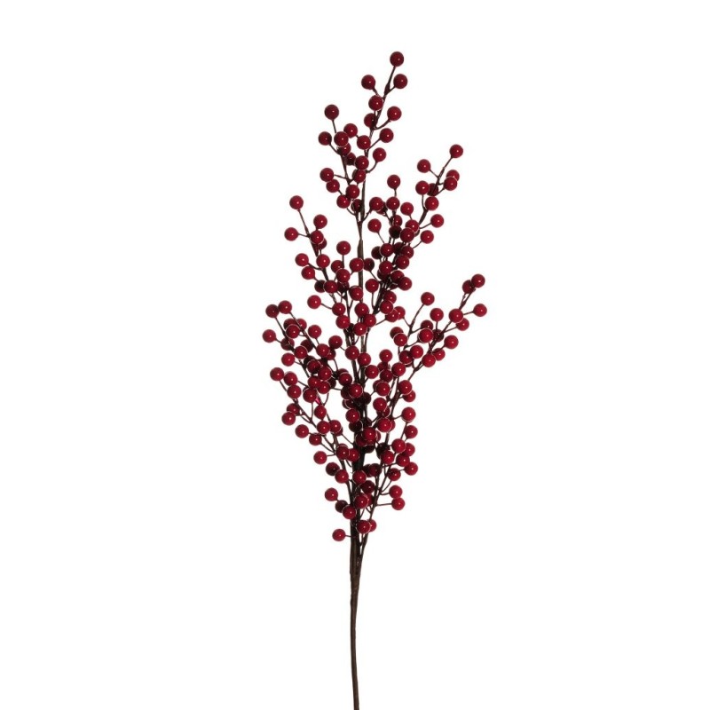 Lot de 12 - Tige artificielle de baies d'ilex, 94 cm - rouge 