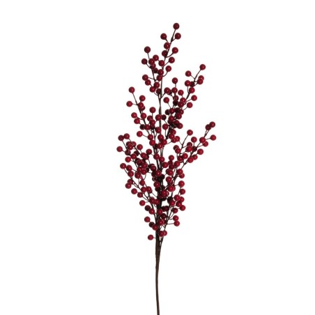 Lot de 12 - Tige artificielle de baies d'ilex, 94 cm - rouge 