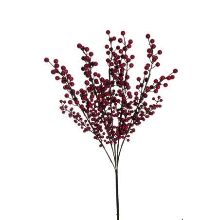 Lot de 8 - Bouquet artificiel de baies d'ilex X5, 74,5 cm - rouge 