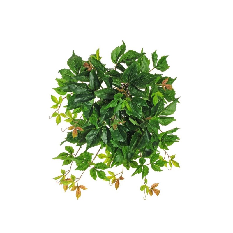 Lot de 12 - Buisson suspendu artificiel de vigne canadienne impression 3D toucher réel anti-UV X11, 54 cm - vert 