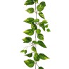 Lot de 6 - Guirlande artificielle de pothos impression 3D toucher réel anti-UV, 150 cm - vert jaune 