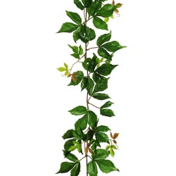 Lot de 6 - Guirlande artificielle de vigne canadienne impression 3D toucher réel anti-UV, 150 cm - vert 