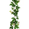 Lot de 6 - Guirlande artificielle de vigne canadienne impression 3D toucher réel anti-UV, 150 cm - vert 