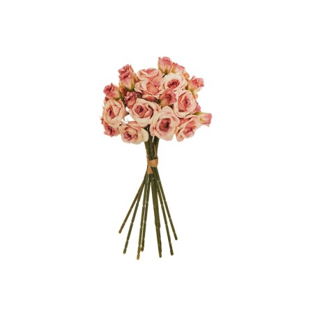 Lot de 12 Mini frisco rose bouquet x9 avec 18 fleurs de 4,5 cm et 18 boutons, 30 cm artificielle mauve saumon 