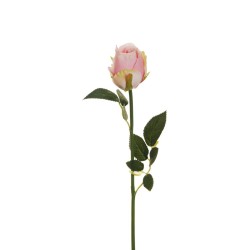 Lot de 24 Bouton de rose chinensis avec tige en pvc, ø 5,5 cm, h 6 cm, 62 cm artificielle rose 