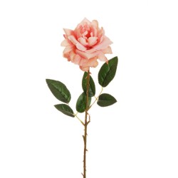 Lot de 24 Rose sauvage avec 2 feuilles, tête ø 11 cm, 62 cm artificielle rose 