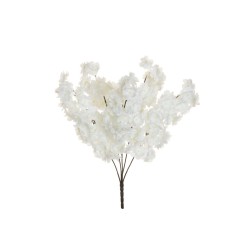 Lot de 6 Branche de fleurs de cerisier x5 avec pétales doux, 52 cm artificiel blanc 