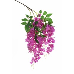 Lot de 24 Branches de glycinie suspendues avec 5 groupes de fleurs l 35 cm, 105 cm artificiel rouge 