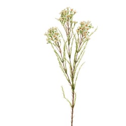 Lot de 24 Tige de fleurs en cire x3 avec 54 fleurs en tissu, 27 jeux de bourgeons et feuilles en plastique, 79 cm artificiel bla