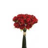 Lot de 12 Bouquet de boutons de roses chloe x15 avec tige en pvc, tête 4 x 4 cm, 26,5 cm artificiel rouge 