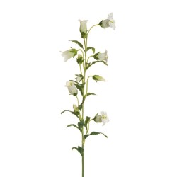 Lot de 12 Campanula tige avec 6 fleurs et 5 boutons, 86 cm artificiel blanc 